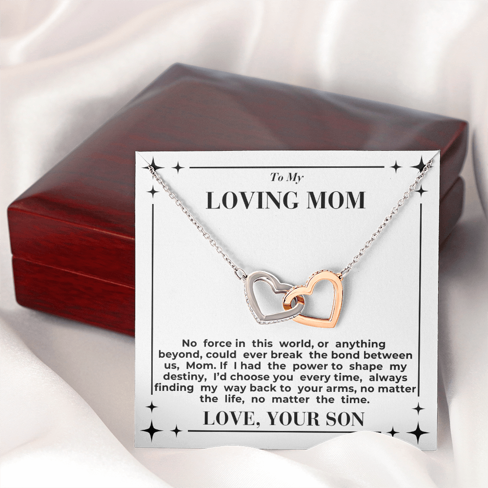 To Mom - My Way Back To Your Arms - Interlocking Hearts Necklace - From Son