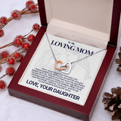 To My Mom - Your Sacrifices - Interlocking Hearts Necklace - From Daughter