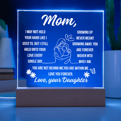 To Mom Growing Away Acrylic Square Plaque From Daughter