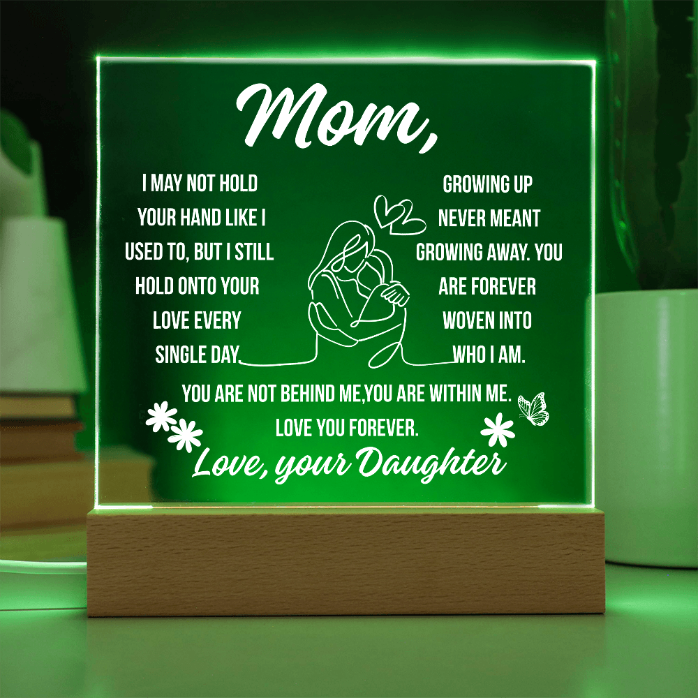 To Mom Growing Away Acrylic Square Plaque From Daughter