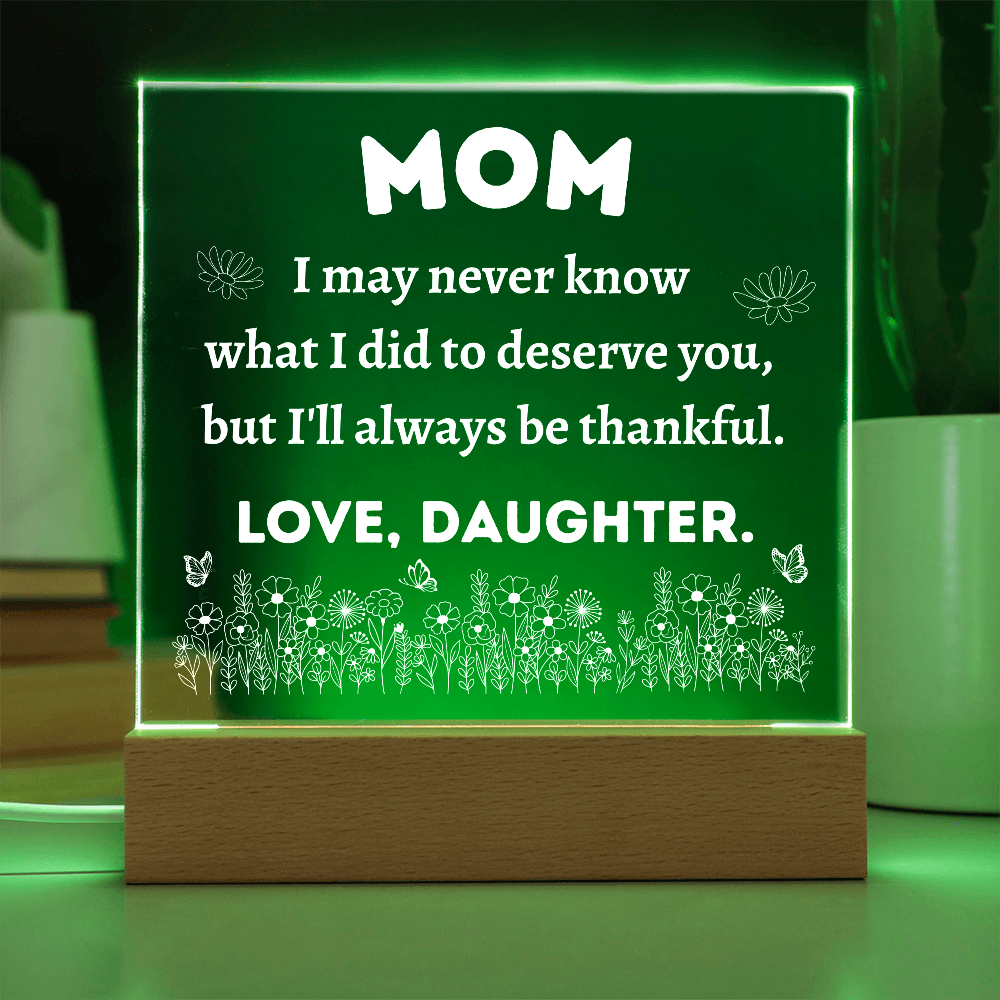 Acrylic Square Plaque For Daughter's Happiness