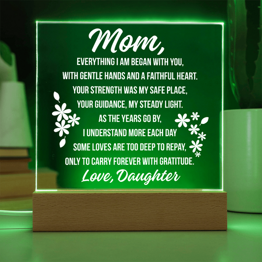 Every  Thing I Am Began With You Acrylic Square Plaque