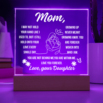 To Mom Growing Away Acrylic Square Plaque From Daughter