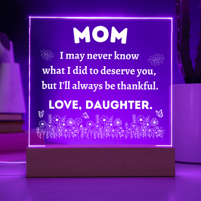 Acrylic Square Plaque For Daughter's Happiness