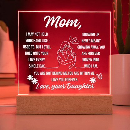 To Mom Growing Away Acrylic Square Plaque From Daughter