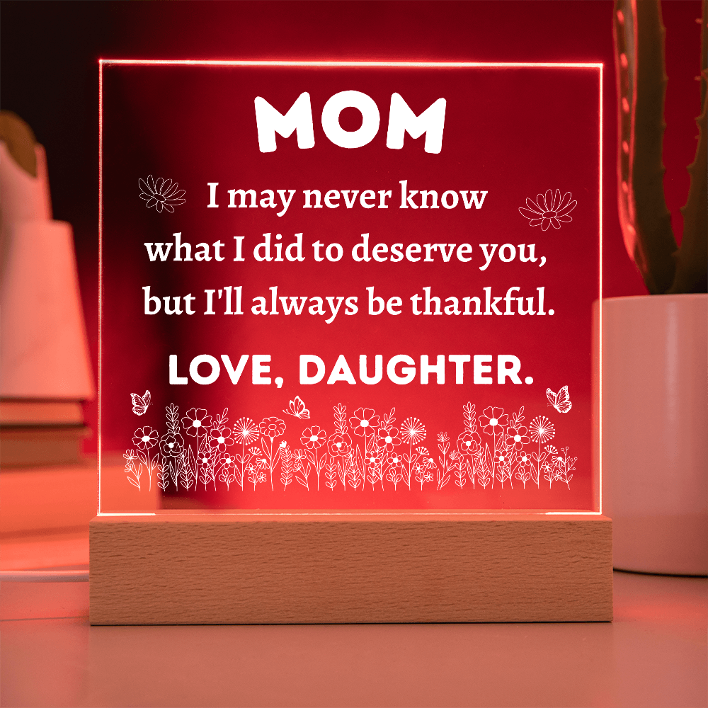 Acrylic Square Plaque For Daughter's Happiness