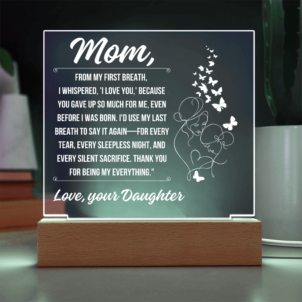 Tp Mom - A Heartfelt Tribute Acrylic Square Plaque - From Daughter