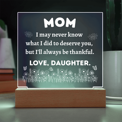 Acrylic Square Plaque For Daughter's Happiness
