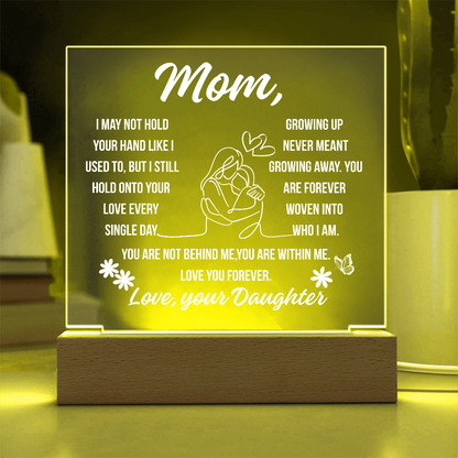 To Mom Growing Away Acrylic Square Plaque From Daughter
