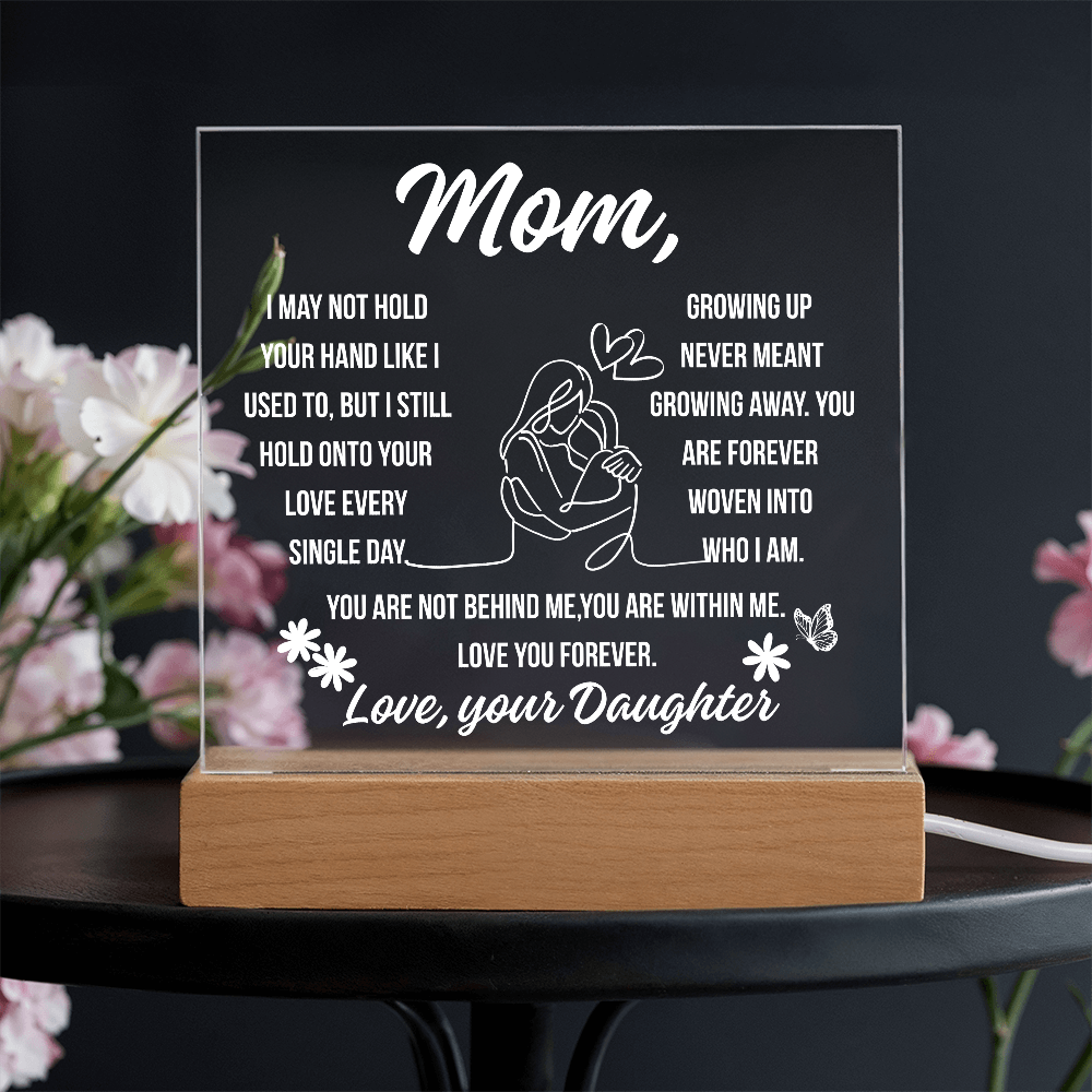 To Mom Growing Away Acrylic Square Plaque From Daughter