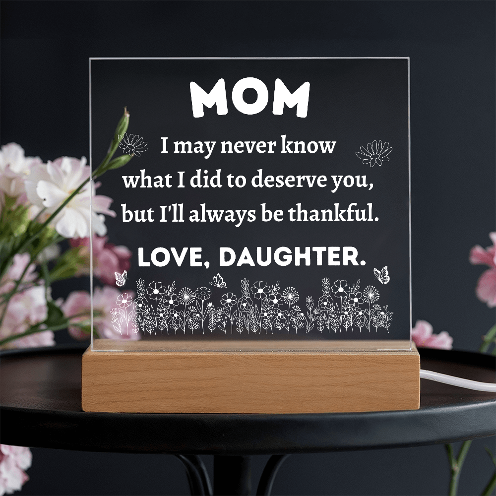 Acrylic Square Plaque For Daughter's Happiness