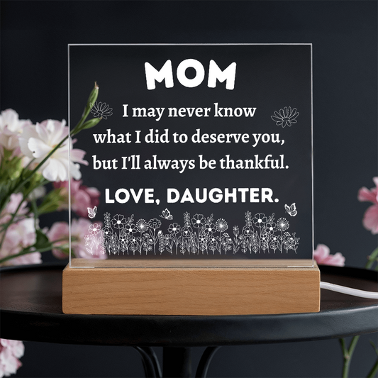 Acrylic Square Plaque For Daughter's Happiness