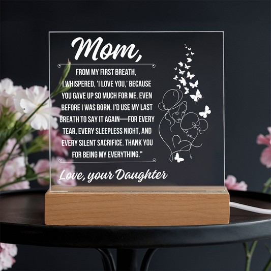 Tp Mom - A Heartfelt Tribute Acrylic Square Plaque - From Daughter
