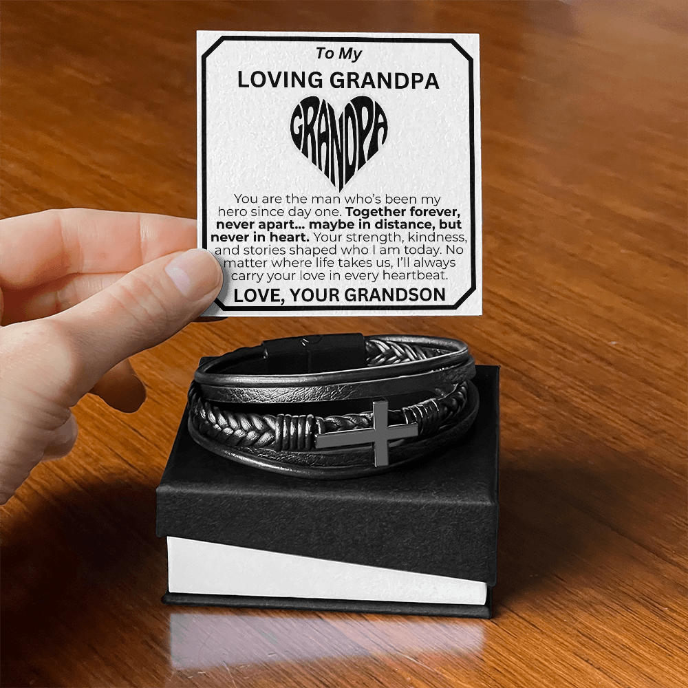 You Are My Hero Forever Grandpa's Cross Bracelet From Grandson
