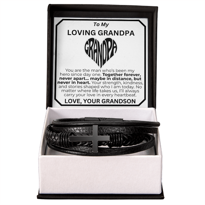 You Are My Hero Forever Grandpa's Cross Bracelet From Grandson
