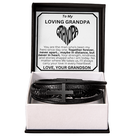 You Are My Hero Forever Grandpa's Cross Bracelet From Grandson