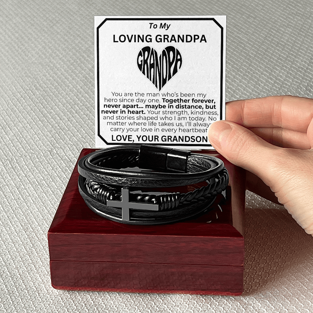 You Are My Hero Forever Grandpa's Cross Bracelet From Grandson