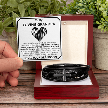 You Are My Hero Forever Grandpa's Cross Bracelet From Grandson