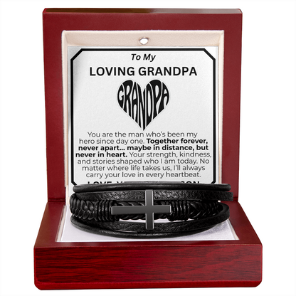 You Are My Hero Forever Grandpa's Cross Bracelet From Grandson