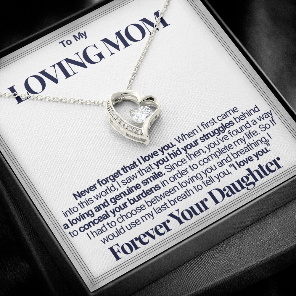 To Mom - Your Struggles Forever Love Necklace - From Daughter