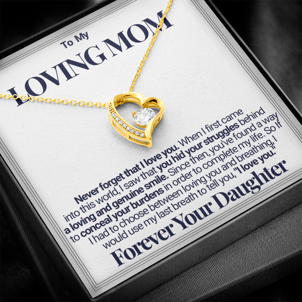 To Mom - Your Struggles Forever Love Necklace - From Daughter
