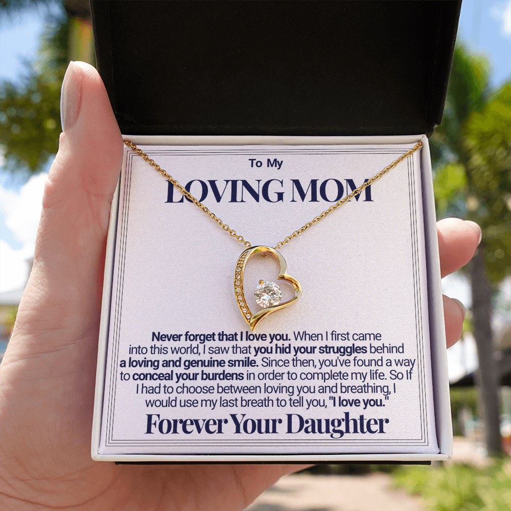 To Mom - Your Struggles Forever Love Necklace - From Daughter