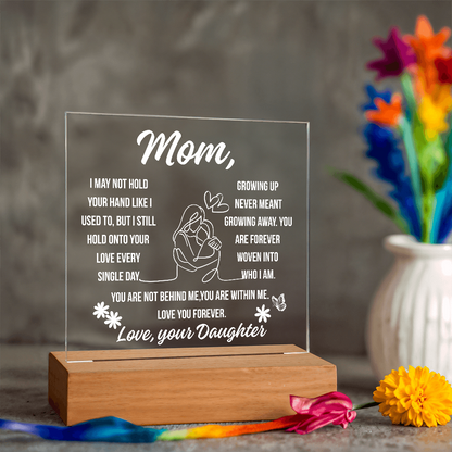 To Mom Growing Away Acrylic Square Plaque From Daughter