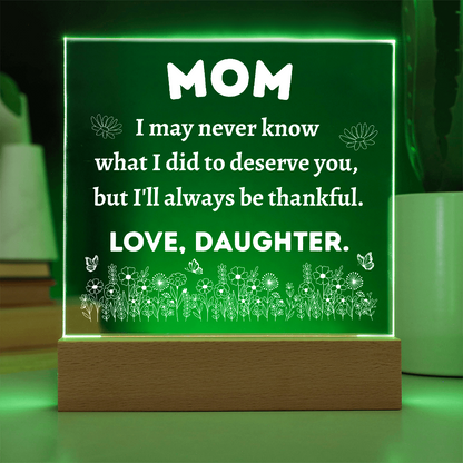 Acrylic Square Plaque For Daughter's Happiness