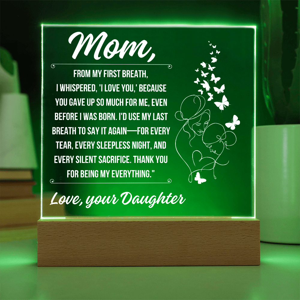 Tp Mom - A Heartfelt Tribute Acrylic Square Plaque - From Daughter