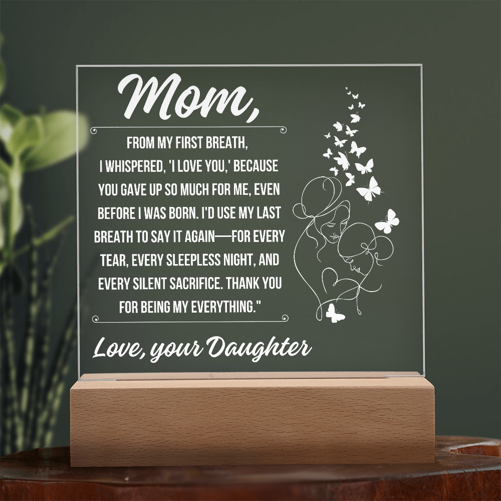 Tp Mom - A Heartfelt Tribute Acrylic Square Plaque - From Daughter