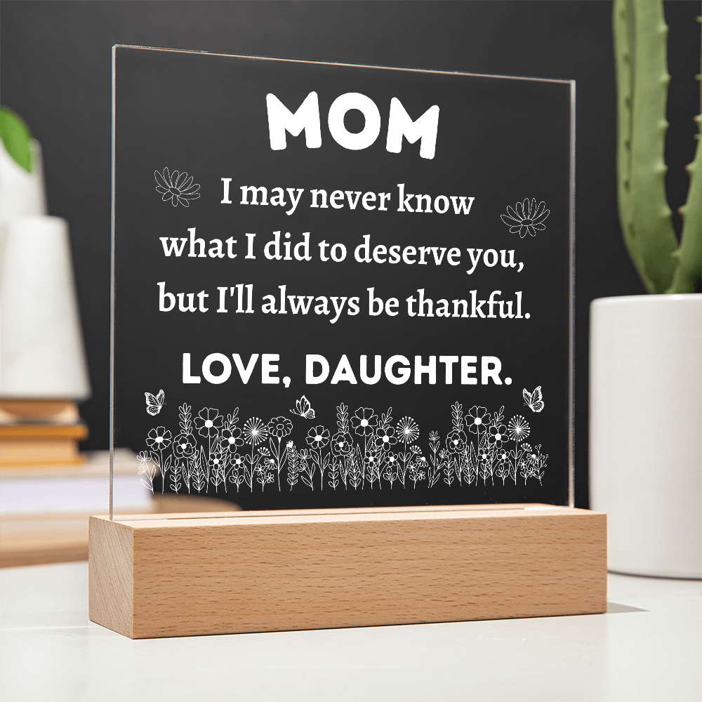 Acrylic Square Plaque For Daughter's Happiness