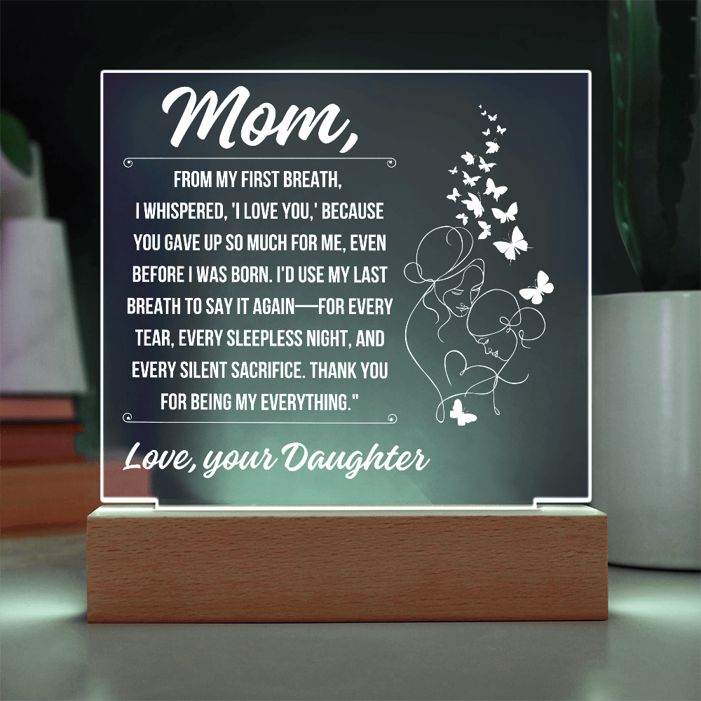 Tp Mom - A Heartfelt Tribute Acrylic Square Plaque - From Daughter