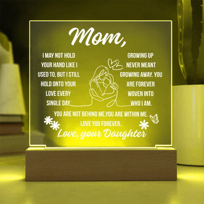 To Mom Growing Away Acrylic Square Plaque From Daughter