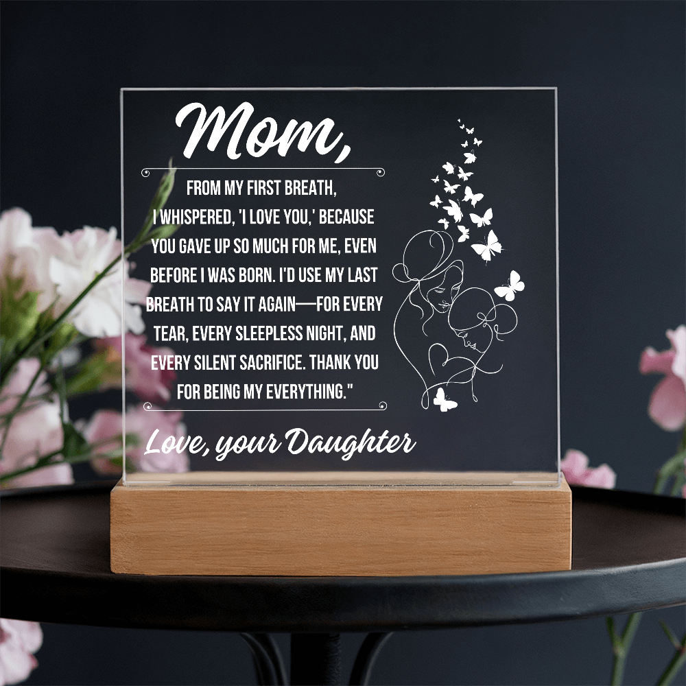 Tp Mom - A Heartfelt Tribute Acrylic Square Plaque - From Daughter