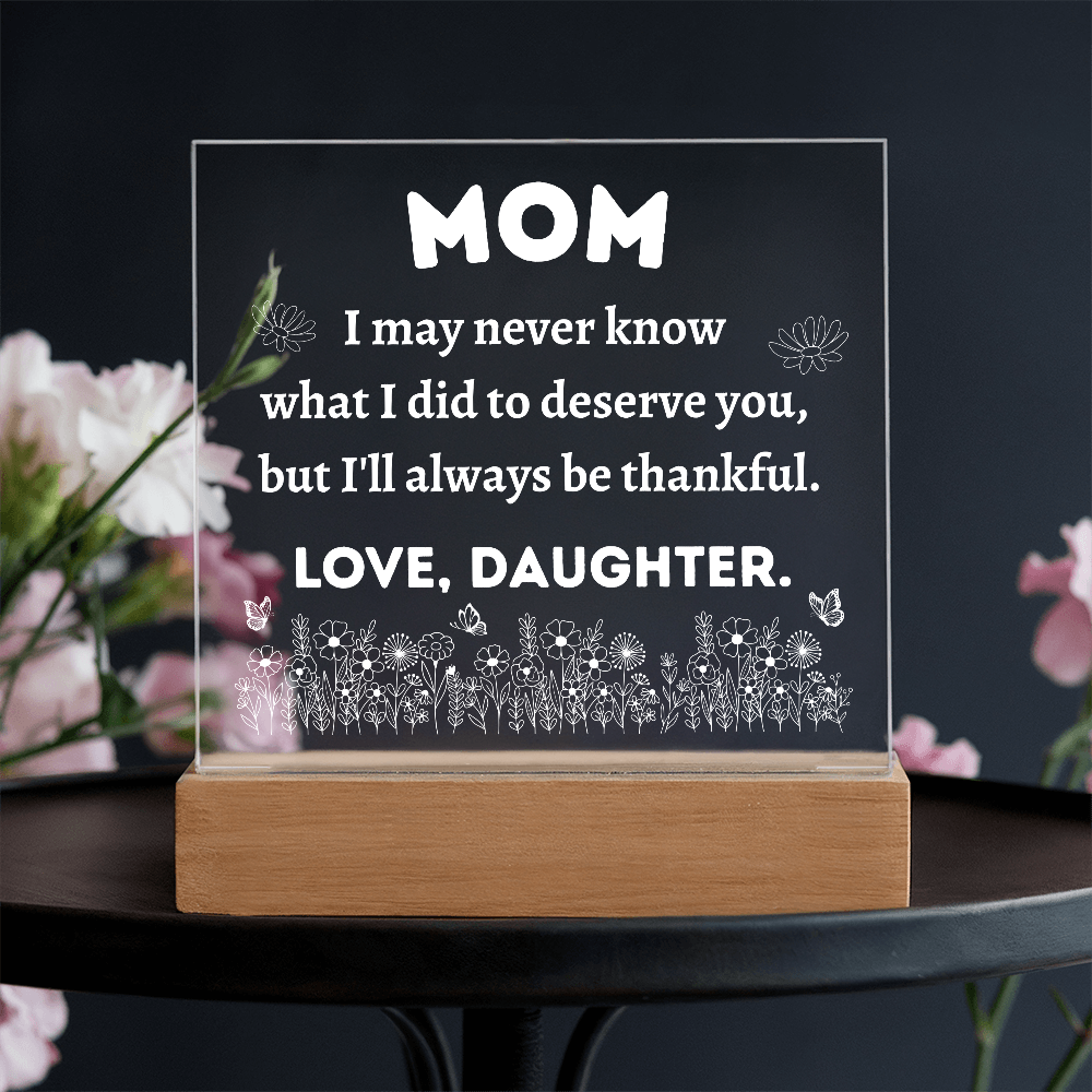Acrylic Square Plaque For Daughter's Happiness