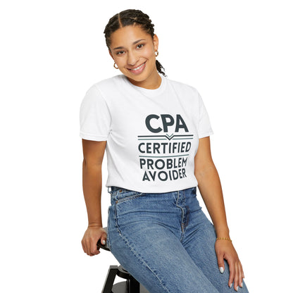 Certified Problem Avoider Unisex Fun T-Shirt for Accountant, Public Certified Accountant.